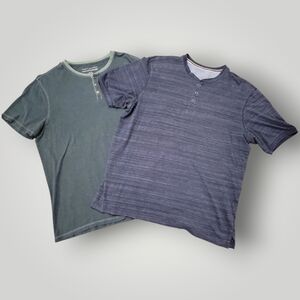 Two XL Henley Shirts